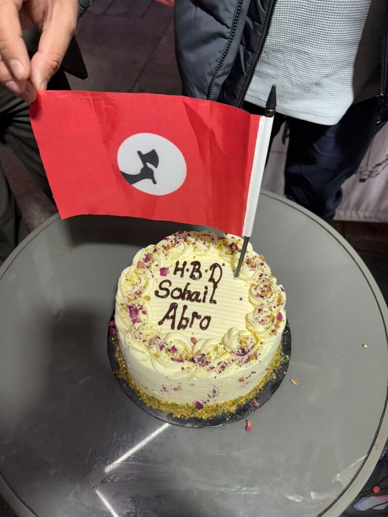 Celebration of Chairman Sohail Abro’s Birthday in London
Members and supporters of the Jeay Sindh Freedom Movement (JSFM) gathered in London to celebrate the birthday of our beloved JSFM Chairman Sohail Abro with great respect and revolutionary zeal.